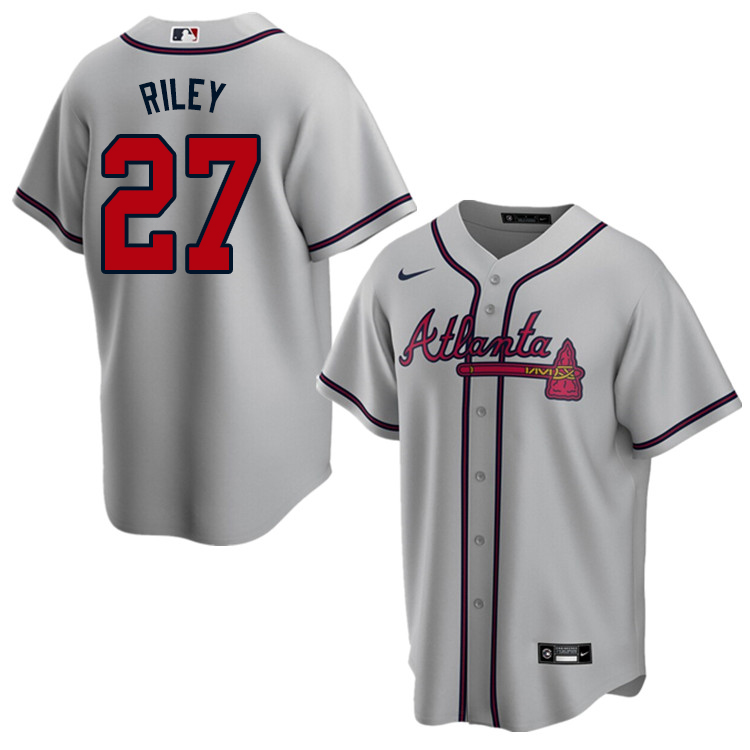 Nike Men #27 Austin Riley Atlanta Braves Baseball Jerseys Sale-Gray
